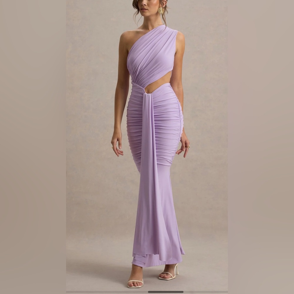 Chic One-Shoulder Lavender Dress